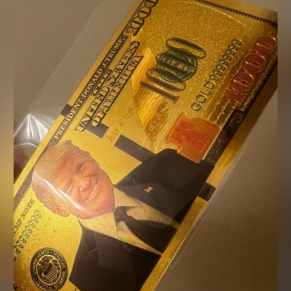 24k Gold foil Donald Trump dollar